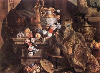 讓 巴蒂斯特 Monnoyer Still-Life of Flowers and Fruits